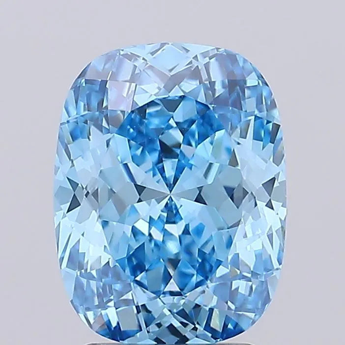 3.14ct Cushion Lab Grown Diamond (Colour Fancy Vivid Blue, Clarity VVS2, IGI Certified)
