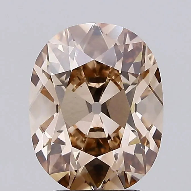 3.14ct Cushion brilliant Lab Grown Diamond (Colour Fancy Light Brown, Clarity VS1, IGI Certified)