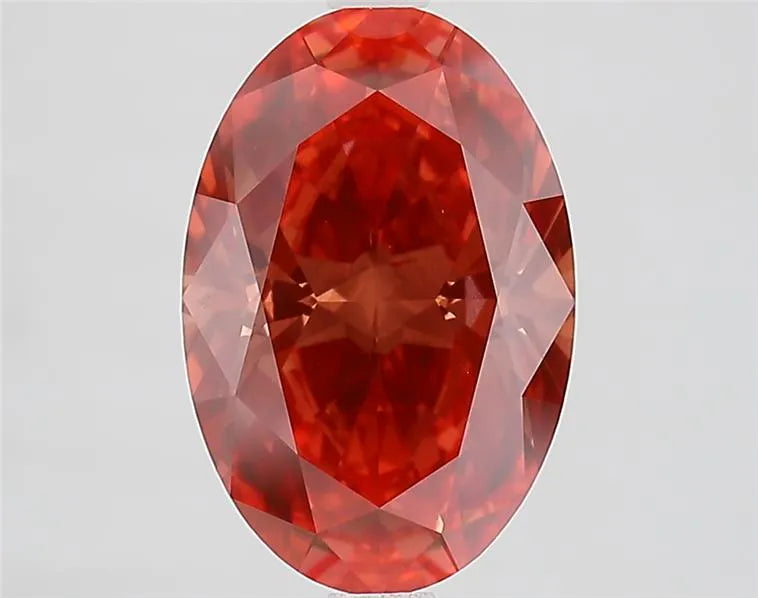 3.14ct Oval Lab Grown Diamond (Colour Fancy Vivid Brownish Pink, Clarity VS2, IGI Certified)