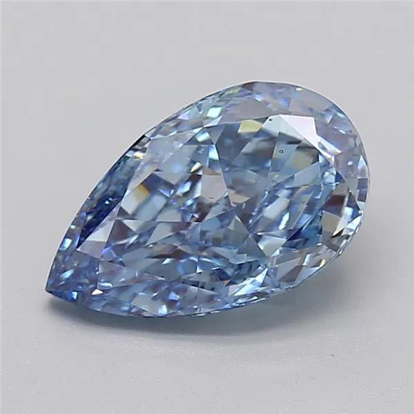 3.14ct Pear Lab Grown Diamond (Colour Fancy Vivid Blue, Clarity VS2, IGI Certified)