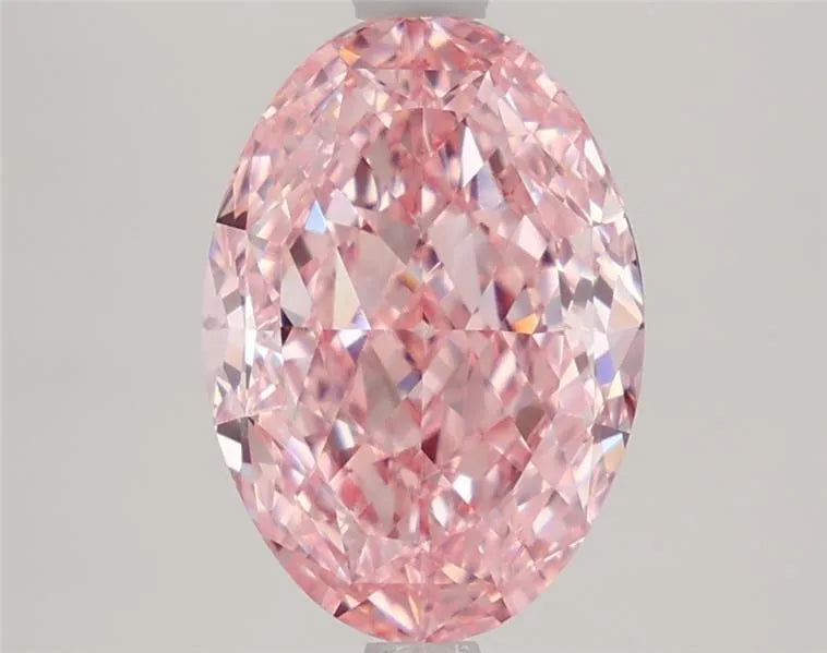 3.17ct Oval Lab Grown Diamond (Colour Fancy Vivid Pink, Clarity VS1, IGI Certified)