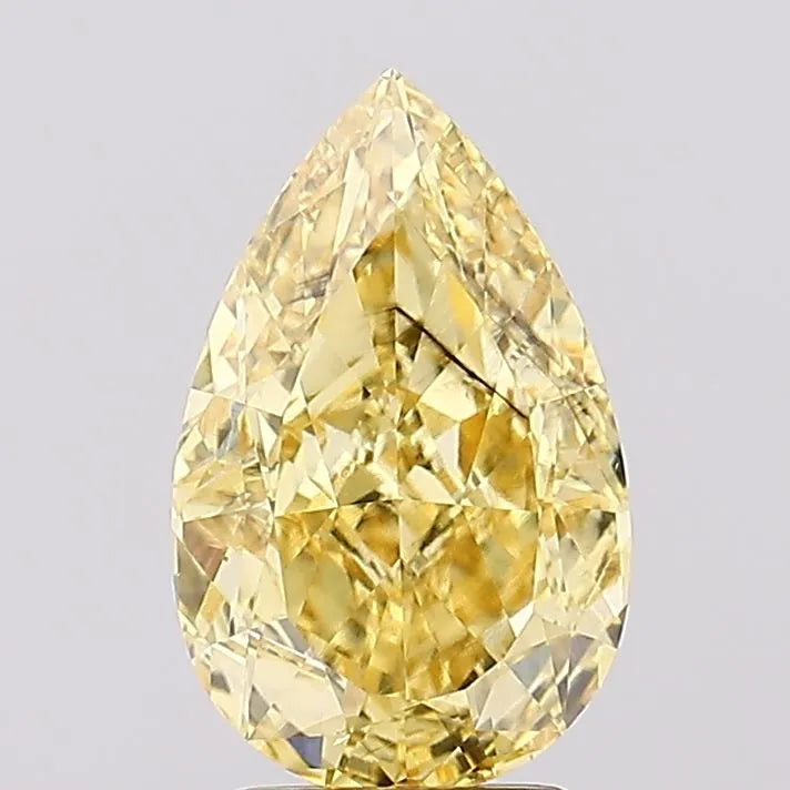 3.17ct Pear Lab Grown Diamond (Colour Fancy Vivid Yellow, Clarity SI1, IGI Certified)