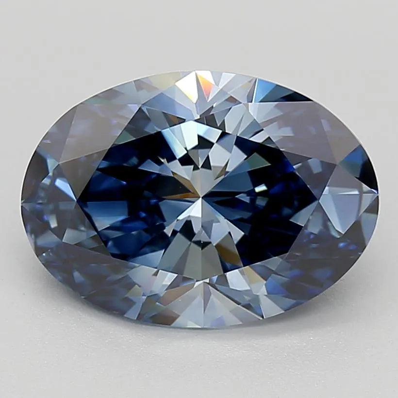 3.18ct Oval Lab Grown Diamond (Colour Fancy Deep Blue, Clarity VS1, IGI Certified)