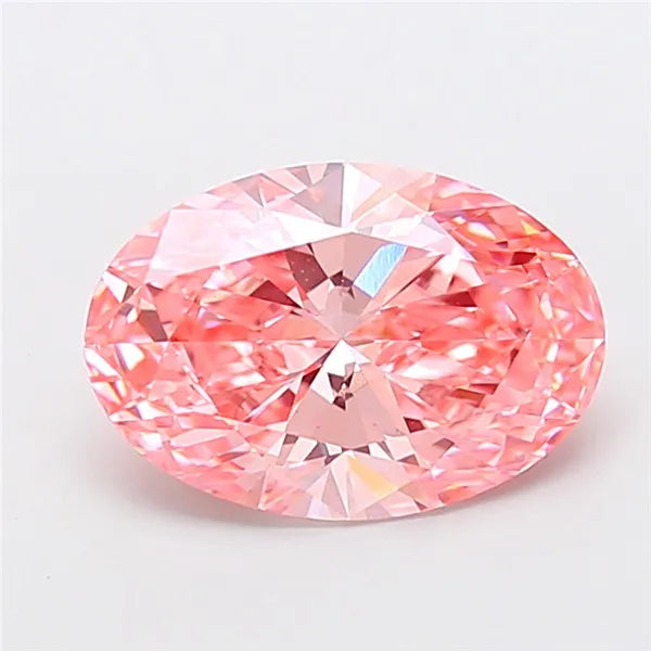 3.19ct Oval Lab Grown Diamond (Colour Fancy Vivid Pink, Clarity VVS2, IGI Certified)