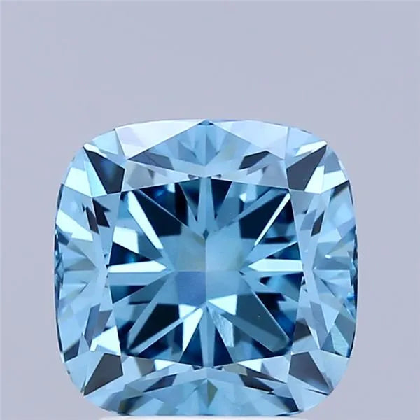 3.21ct Cushion modified Lab Grown Diamond (Colour Fancy Vivid Blue, Clarity VVS2, IGI Certified)