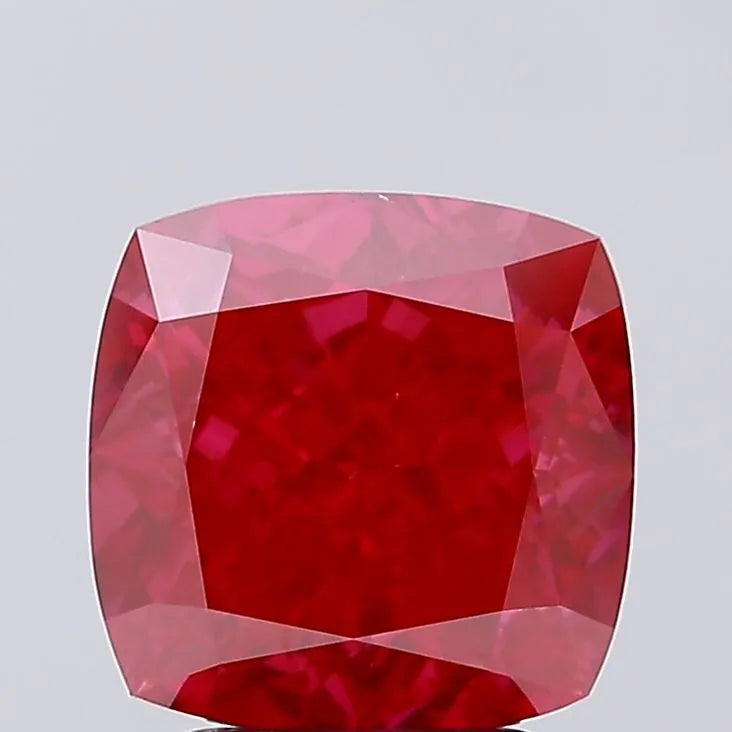3.21ct Cushion modified Lab Grown Diamond (Colour Fancy Vivid Red, Clarity VS1, IGI Certified)