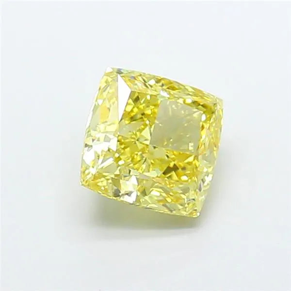 3.22ct Cushion modified Lab Grown Diamond (Colour Fancy Vivid Yellow, Clarity VVS2, IGI Certified)