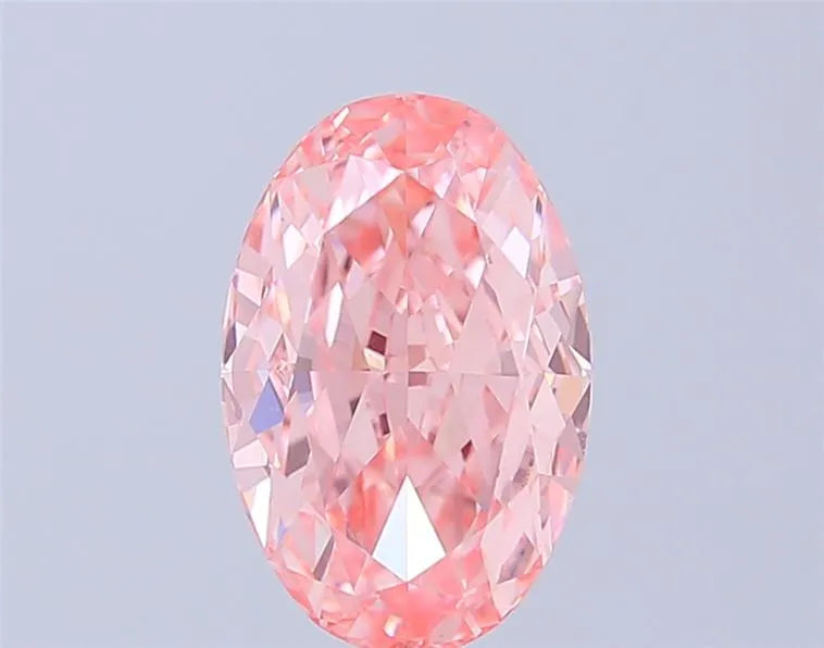 3.22ct Oval Lab Grown Diamond (Colour Fancy Vivid Pink, Clarity VVS2, IGI Certified)