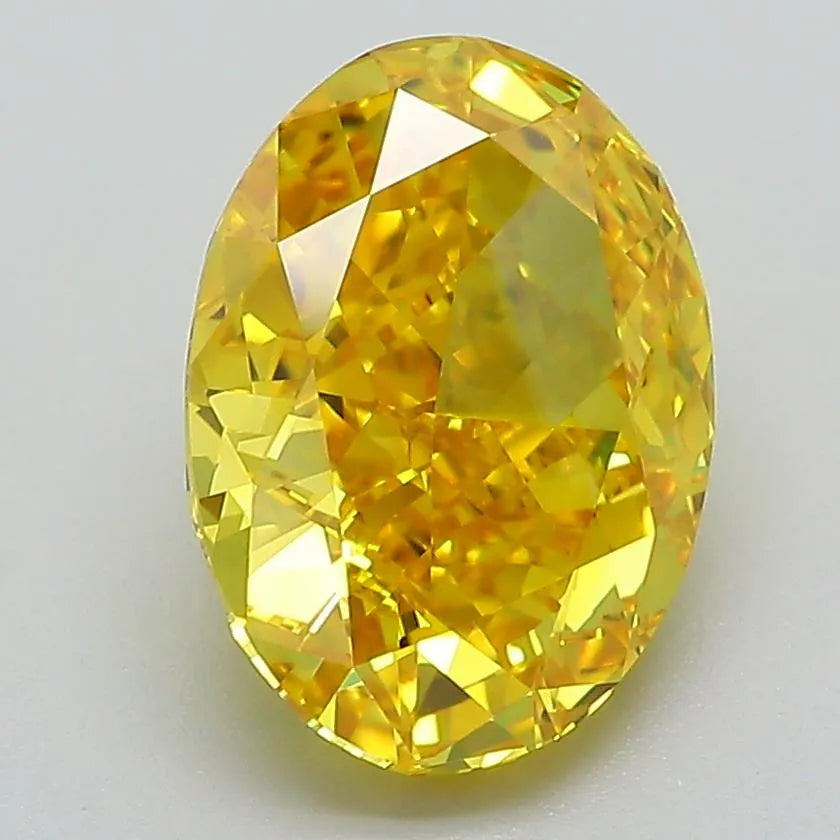 3.23ct Oval Lab Grown Diamond (Colour Fancy Vivid Yellow, Clarity VVS2, IGI Certified)