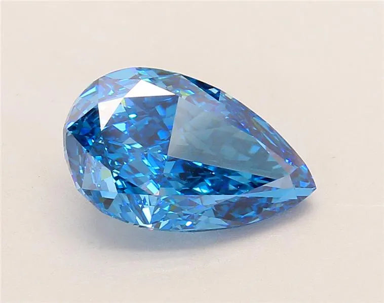 3.24ct Pear Lab Grown Diamond (Colour Fancy Vivid Blue, Clarity VVS2, IGI Certified)