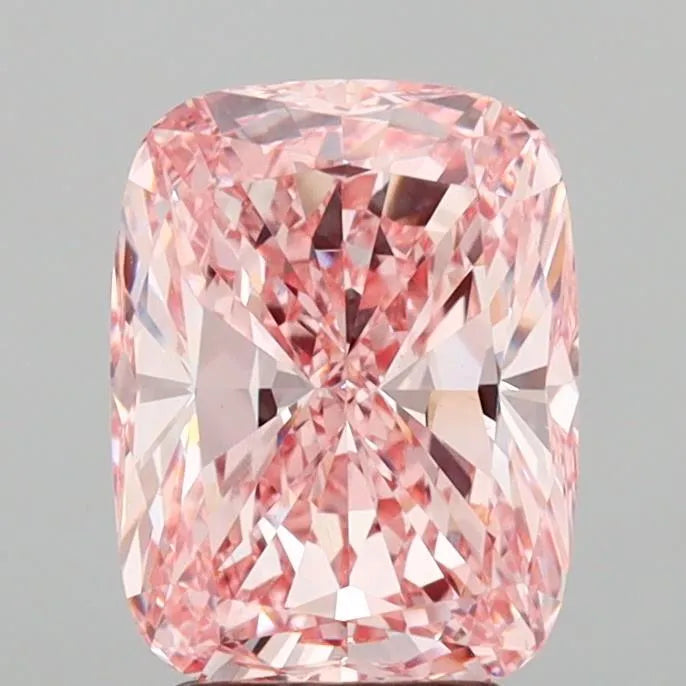 3.25ct Cushion modified Lab Grown Diamond (Colour Fancy Vivid Pink, Clarity VS1, IGI Certified)