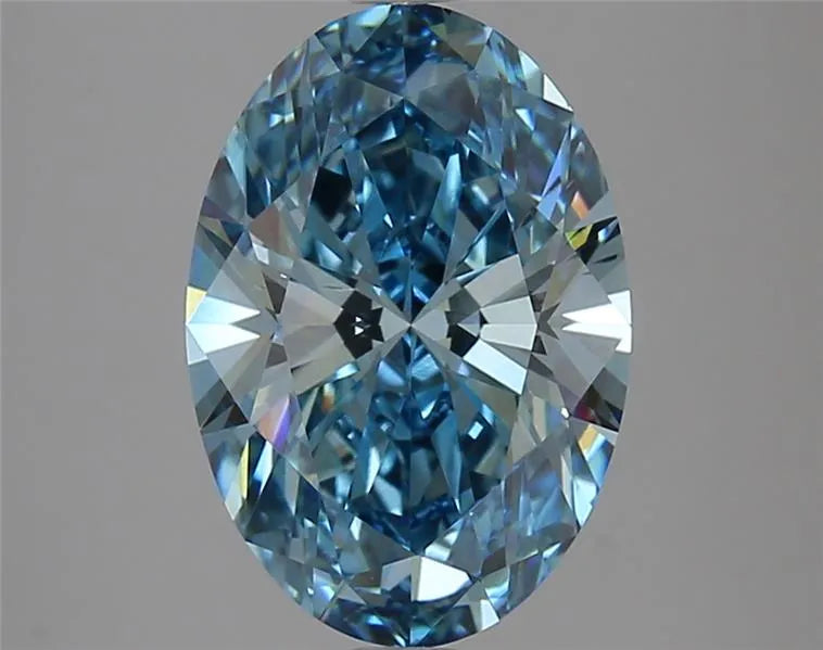 3.31ct Oval Lab Grown Diamond (Colour Fancy Vivid Blue, Clarity VS2, IGI Certified)