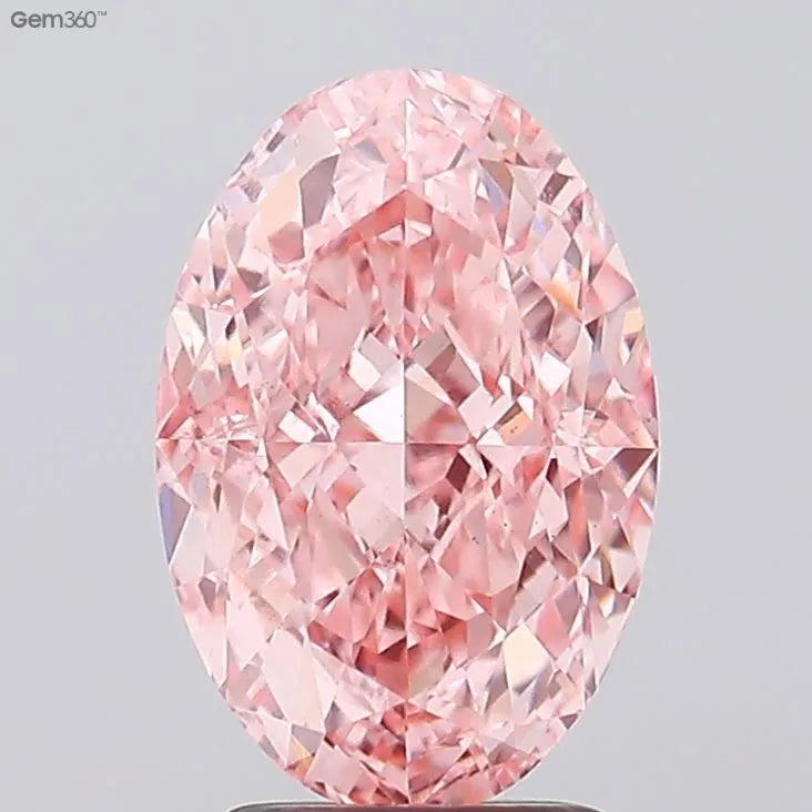 3.33ct Oval Lab Grown Diamond (Colour Fancy Vivid Pink, Clarity VS1, IGI Certified)