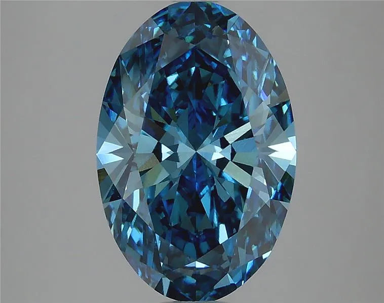 3.34ct Oval Lab Grown Diamond (Colour Fancy Vivid Blue, Clarity VVS2, IGI Certified)