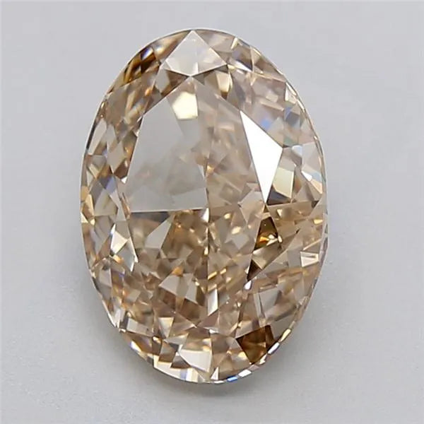 3.37ct Oval Lab Grown Diamond (Colour Fancy Light Brown, Clarity VVS2, IGI Certified)