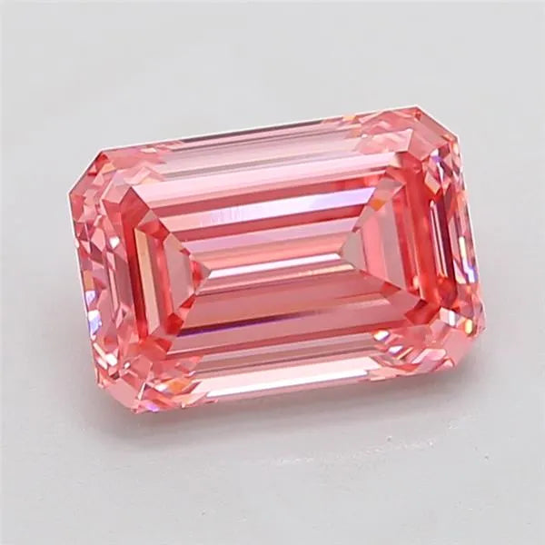 3.38ct Emerald Lab Grown Diamond (Colour Fancy Vivid Pink, Clarity VVS2, IGI Certified)