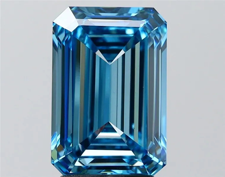 3.40ct Emerald Lab Grown Diamond (Colour Fancy Vivid Blue, Clarity VS1, IGI Certified)