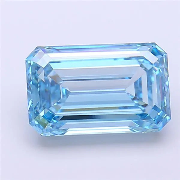 3.42ct Emerald Lab Grown Diamond (Colour Fancy Vivid Blue, Clarity VVS2, IGI Certified)