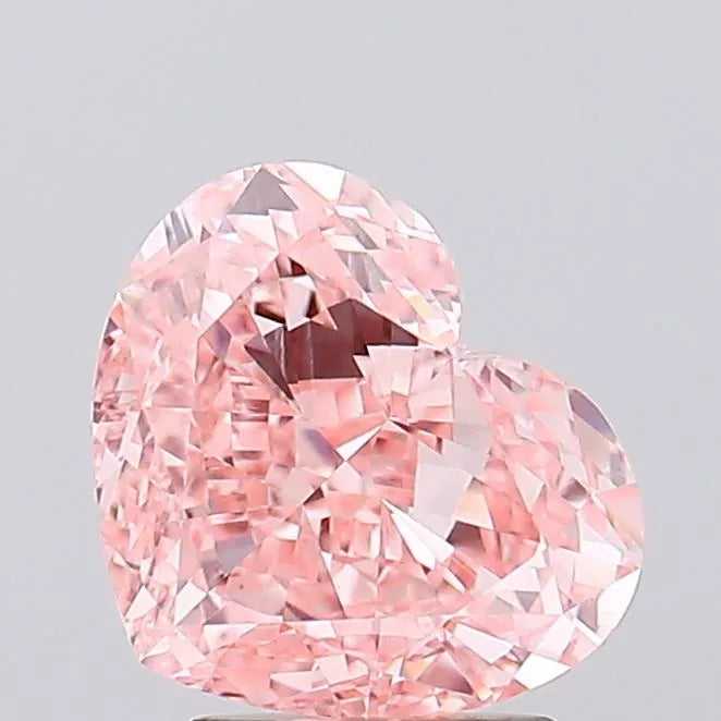 3.44ct Heart Lab Grown Diamond (Colour Fancy Vivid Pink, Clarity VS1, IGI Certified)