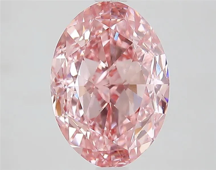 3.48ct Oval Lab Grown Diamond (Colour Fancy Vivid Pink, Clarity VS1, IGI Certified)