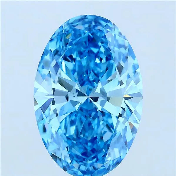 3.50ct Oval Lab Grown Diamond (Colour Fancy Vivid Blue, Clarity VS1, IGI Certified)