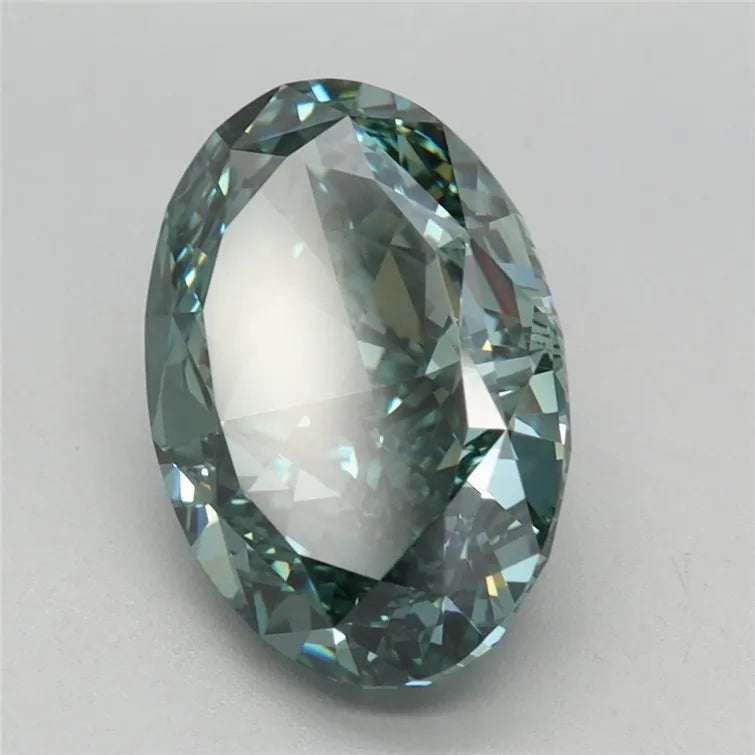 3.50ct Oval Lab Grown Diamond (Colour Fancy Vivid Green, Clarity VVS2, IGI Certified)