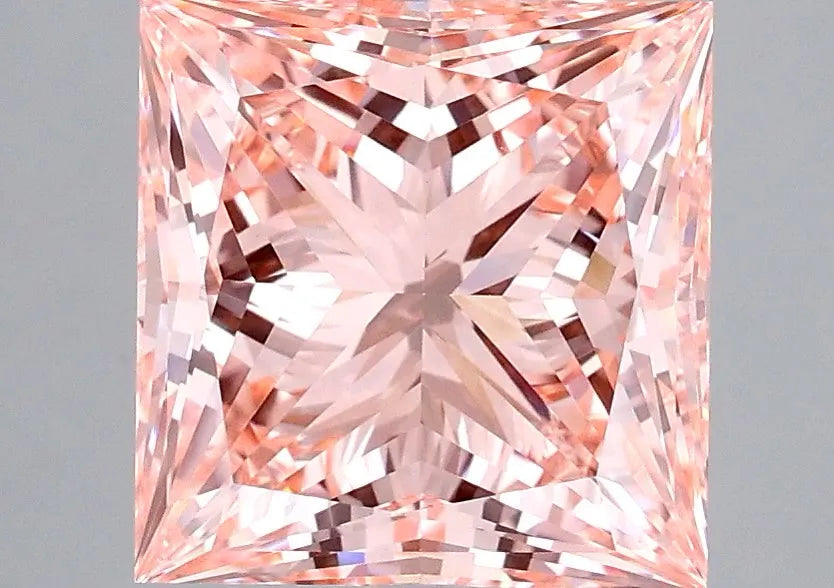 3.50ct Princess Lab Grown Diamond (Colour Fancy Vivid Pink, Clarity VVS2, IGI Certified)