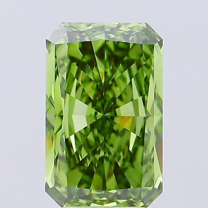 3.50ct Radiant Lab Grown Diamond (Colour Fancy Vivid Green, Clarity VVS1, IGI Certified)