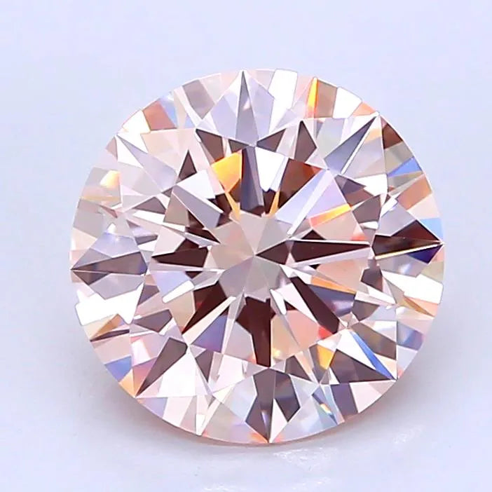 3.50ct Round Lab Grown Diamond (Colour Fancy Pink, Clarity VVS1, Cut ID, IGI Certified)