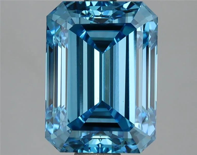 3.51ct Emerald Lab Grown Diamond (Colour Fancy Vivid Blue, Clarity VVS2, IGI Certified)