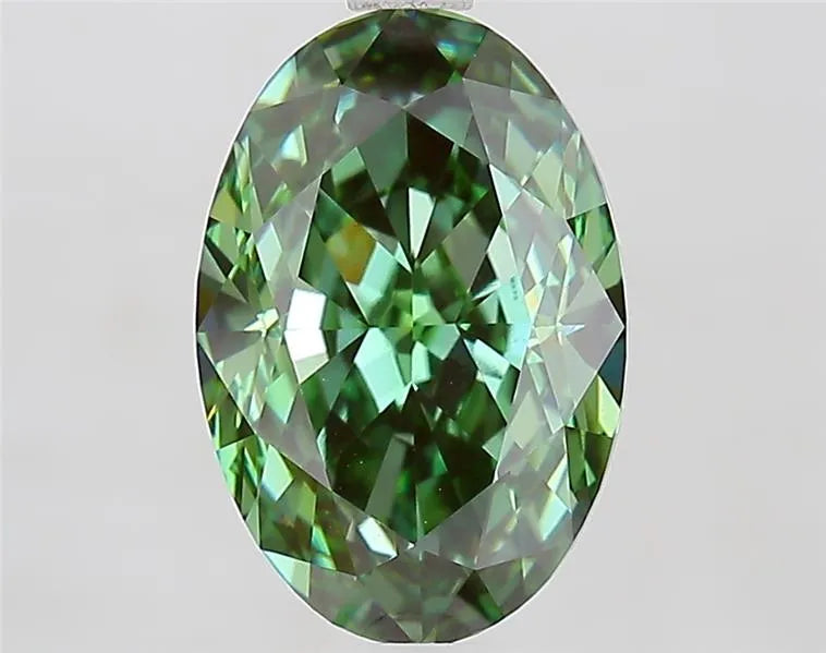 3.51ct Oval Lab Grown Diamond (Colour Fancy Vivid Green, Clarity VVS2, IGI Certified)