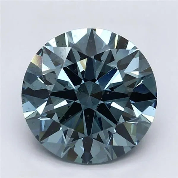 3.51ct Round Lab Grown Diamond (Colour Fancy Vivid Blue, Clarity SI1, Cut ID, IGI Certified)