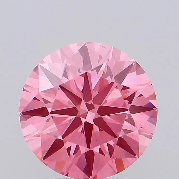 3.51ct Round Lab Grown Diamond (Colour Fancy Vivid Pink, Clarity