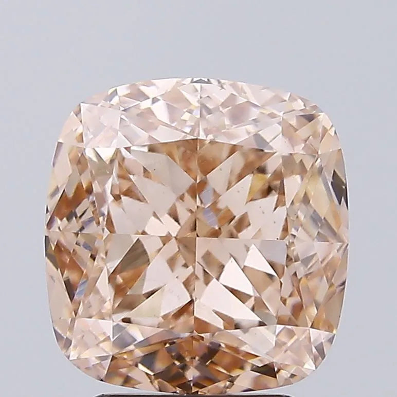 3.53ct Cushion modified Lab Grown Diamond (Colour Fancy Light Brown, Clarity VS1, IGI Certified)