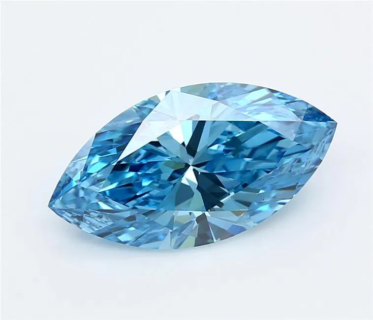 3.54ct Marquise Lab Grown Diamond (Colour Fancy Vivid Blue, Clarity VVS1, IGI Certified)