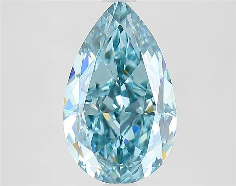 3.54ct Pear Lab Grown Diamond (Colour Fancy Vivid Green Blue, Clarity VS1, IGI Certified)