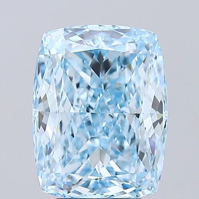 3.55ct Cushion modified Lab Grown Diamond (Colour Fancy Vivid Blue, Clarity VS1, IGI Certified)