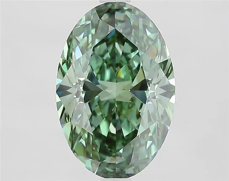 3.56ct Oval Lab Grown Diamond (Colour Fancy Vivid Green, Clarity VVS2, IGI Certified)