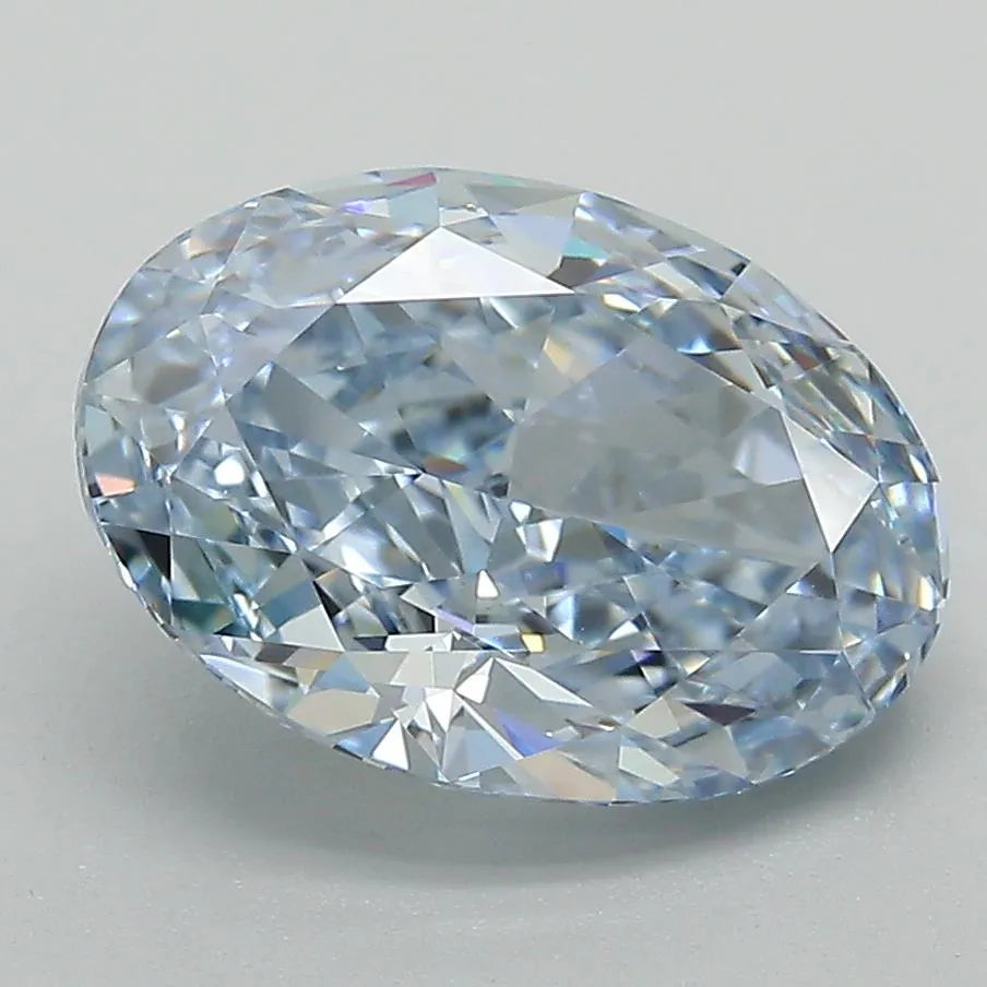3.57ct Oval Lab Grown Diamond (Colour Fancy Intense Blue, Clarity VVS2, Cut GD, IGI Certified)