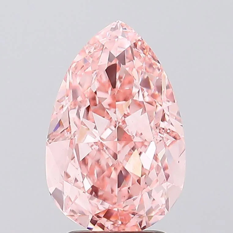 3.57ct Pear Lab Grown Diamond (Colour Fancy Vivid Pink, Clarity VS1, IGI Certified)
