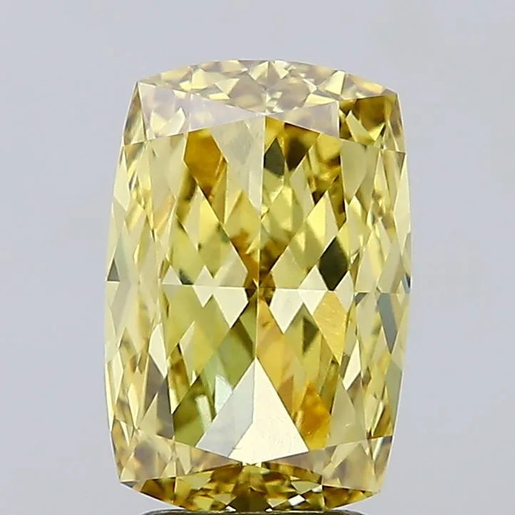 3.58ct Cushion modified Lab Grown Diamond (Colour Fancy Intense Yellow, Clarity VS1, IGI Certified)