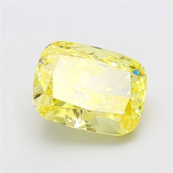 3.60ct Cushion modified Lab Grown Diamond (Colour Fancy Intense Yellow, Clarity VS2, IGI Certified)