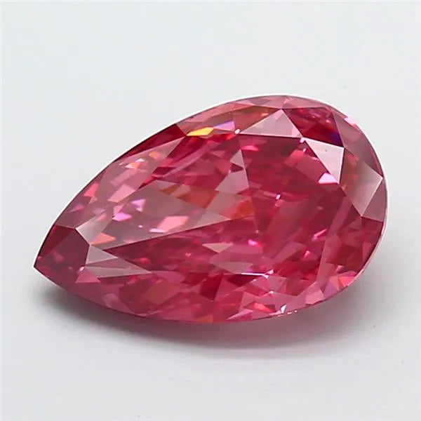 3.61ct Pear Lab Grown Diamond (Colour Fancy Vivid Pink, Clarity VS1, IGI Certified)