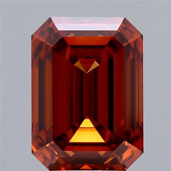 3.63ct Emerald Lab Grown Diamond (Colour Fancy Deep Orange, Clarity VS1, IGI Certified)