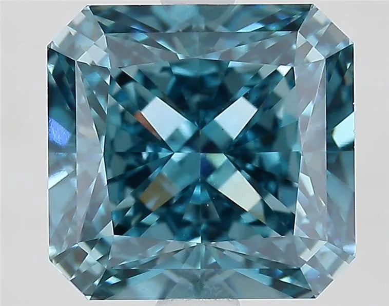 3.63ct Square radiant Lab Grown Diamond (Colour Fancy Vivid Blue, Clarity VVS2, IGI Certified)