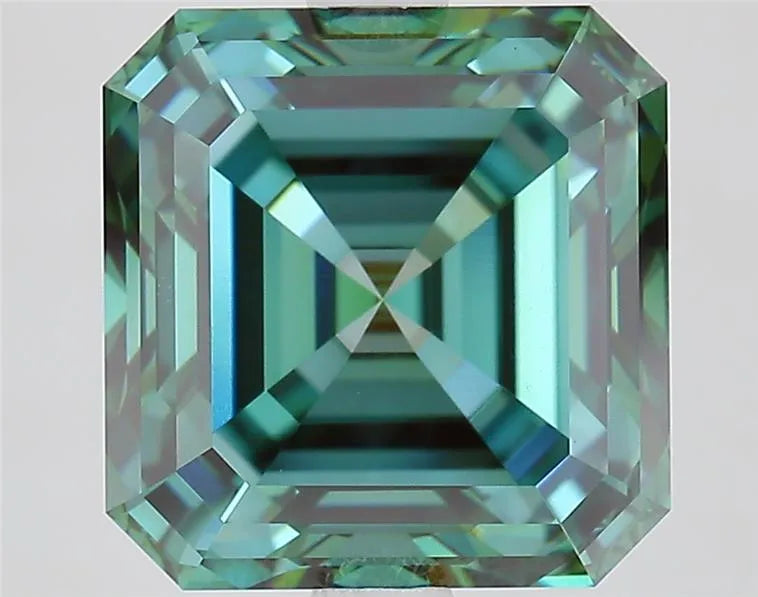 3.65ct Asscher Lab Grown Diamond (Colour Fancy Vivid Green, Clarity VVS2, IGI Certified)