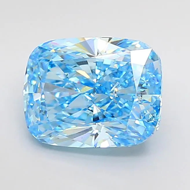3.67ct Cushion brilliant Lab Grown Diamond (Colour Fancy Vivid Blue, Clarity VS2, IGI Certified)