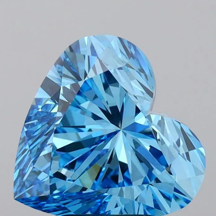 3.67ct Heart Lab Grown Diamond (Colour Fancy Vivid Blue, Clarity VVS2, IGI Certified)