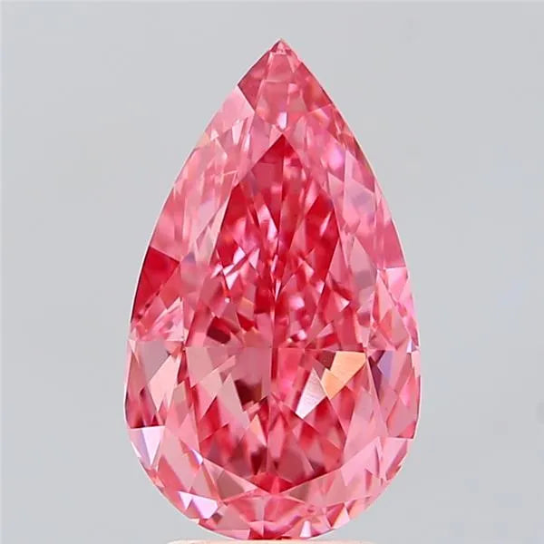 3.67ct Pear Lab Grown Diamond (Colour Fancy Vivid Pink, Clarity VS1, IGI Certified)