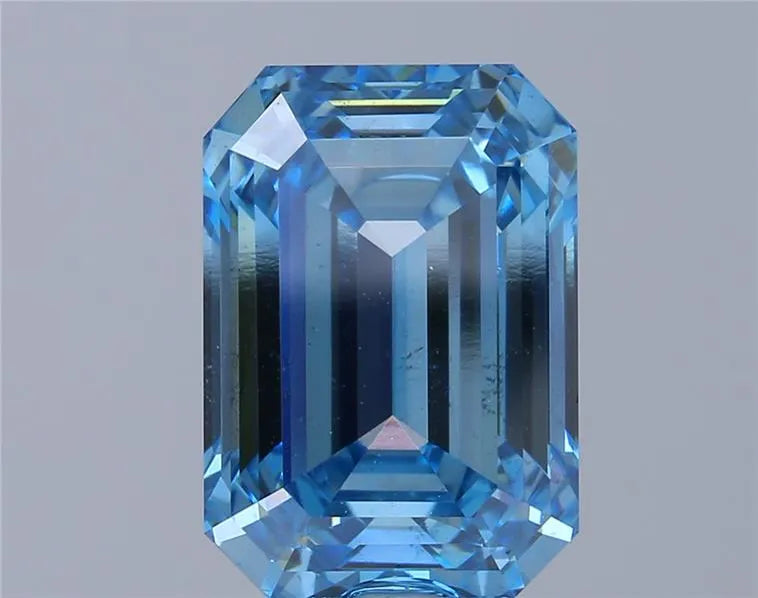 3.68ct Emerald Lab Grown Diamond (Colour Fancy Vivid Blue, Clarity VS2, IGI Certified)